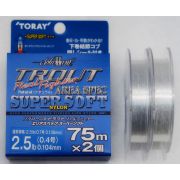 Леска TORAY TROUT REAL FIGHTER AREA SPEC SUPER SOFT #0.4 (0.104mm) 2x75m 1.25kg