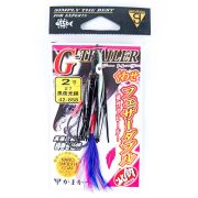 Октопус оснащенный Gamakatsu G-Trailer Feather Double 2.0 (6см) #7 Black Glow Line 42-858