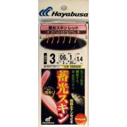Самодур HAYABUSA HS400 #4 (поводок 0,128mm; леска 0.165mm; гирлянда 1.4m)