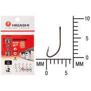 Крючок Higashi Akitakitsune ringed #2 Black 10шт.
