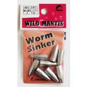 Груз NAKAZIMA Worm Sinker Natural (ПУЛЯ) 3.5g (8шт) #589