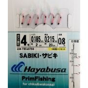 Самодур HAYABUSA CUSTOM DE- KASTRI T90807D4 #4 (поводок 0.185mm, леска 0.215mm, 0,80m) (2 снасти)