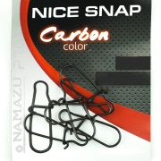 Застежка Namazu Pro NICE SNAP #4 35кг Carbon (5шт) NP-FT-NS4C
