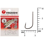 Крючок HigashiSode ringed #3 Black (10шт)
