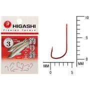 Крючок HigashiSode ringed #3 Red 10шт.
