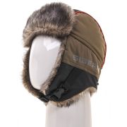 Шапка ушанка зимняя Huntsman Siberia (тк.Breathable) (цв.Хаки/Чёрный) (мех Волк) р.58-60