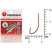 Крючок Higashi Akitakitsune ringed #2 Red 10шт.